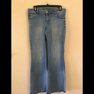 MICHAEL KORS DISTRESSED BELL BOTTOM JEANS